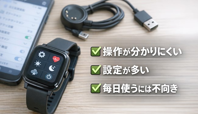 TEMUで購入したスマートウォッチが使いにくかった理由をまとめた補足画像